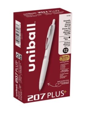 Uniball Black Gel Pens 207 Plus+ - Black Ink